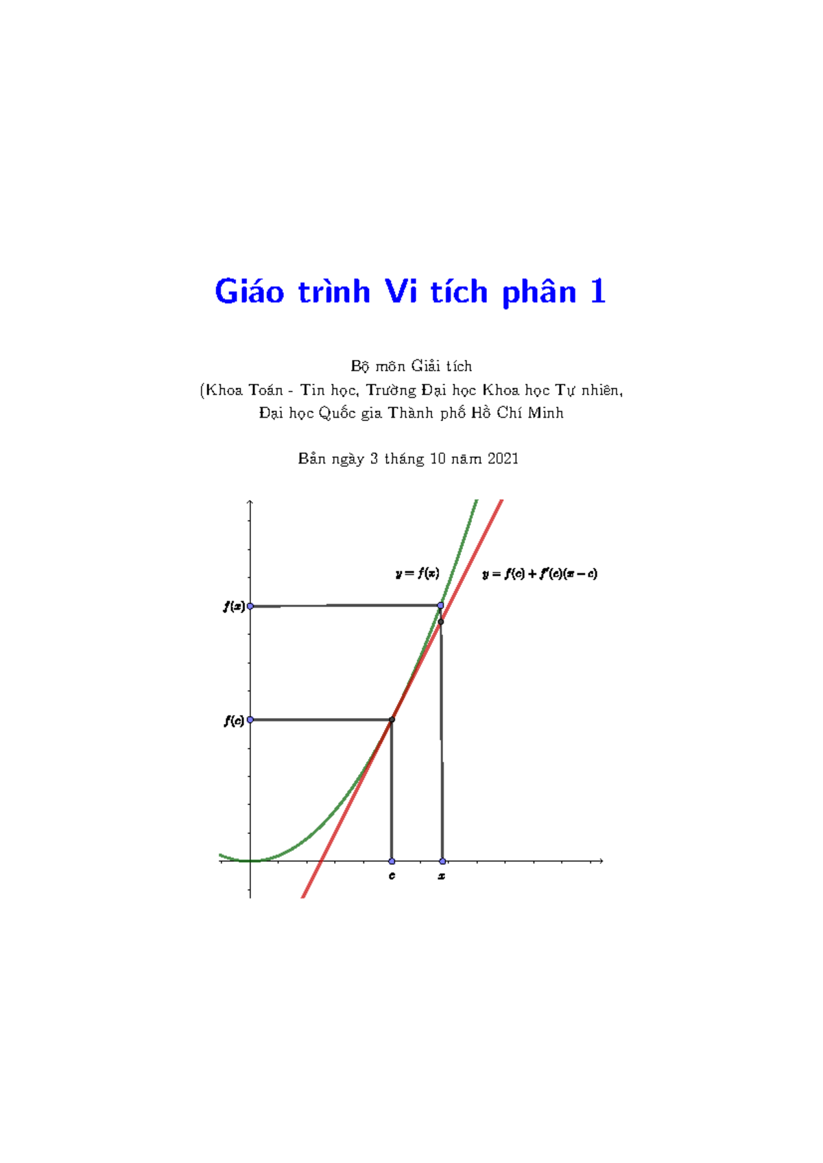 VTP1 - Giáo trình Vi Tích Phân 1 cho Sinh Viên HCMUS - Document Preview