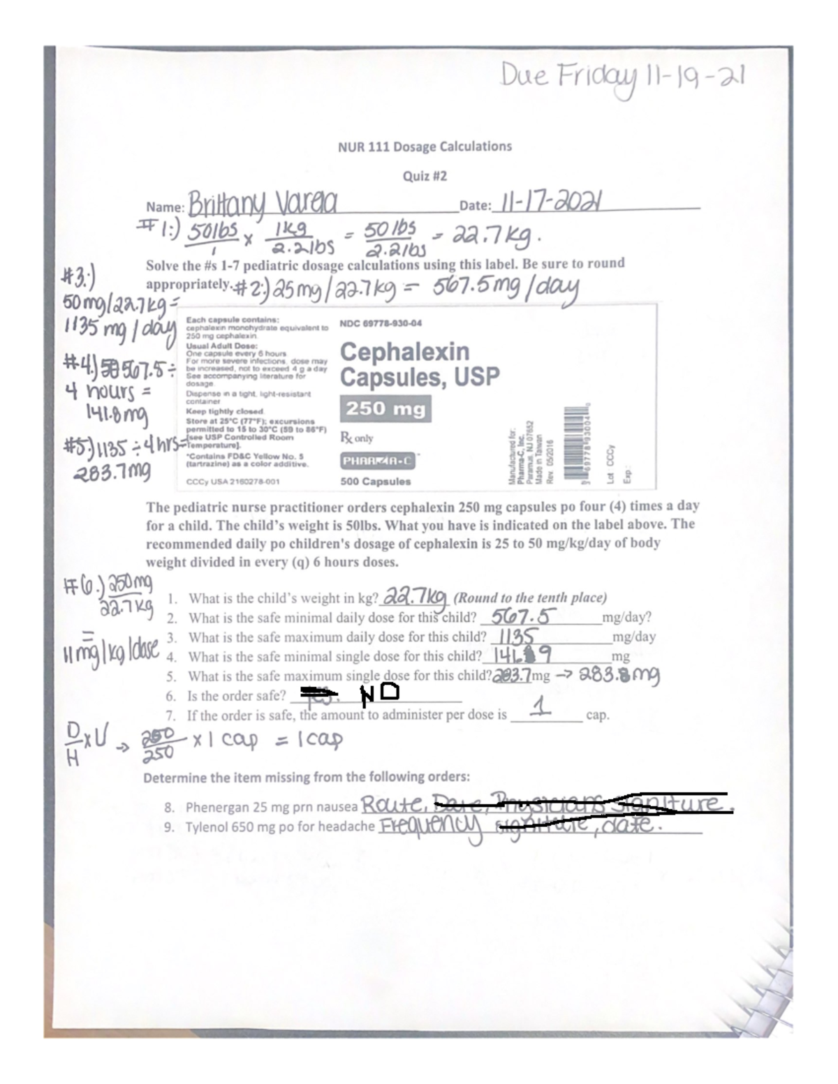 NUR Dosage Calculations Quiz 2 - Practice Problems & Solutions - Studocu