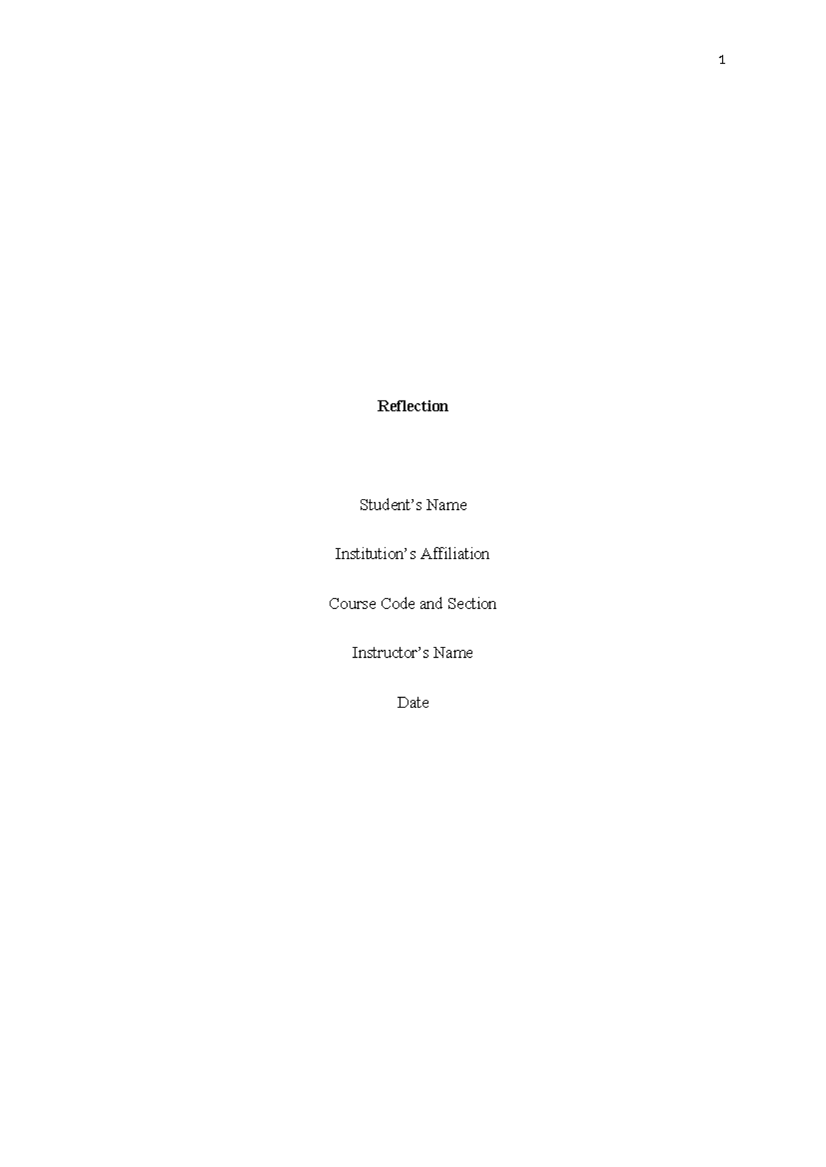 Reflection - Will help you revise for your exams - 1 Reflection Student ...