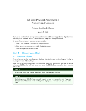 RA01 - Assignment 1 - DS 2023 Project Assignment 1 Digital Clock ...
