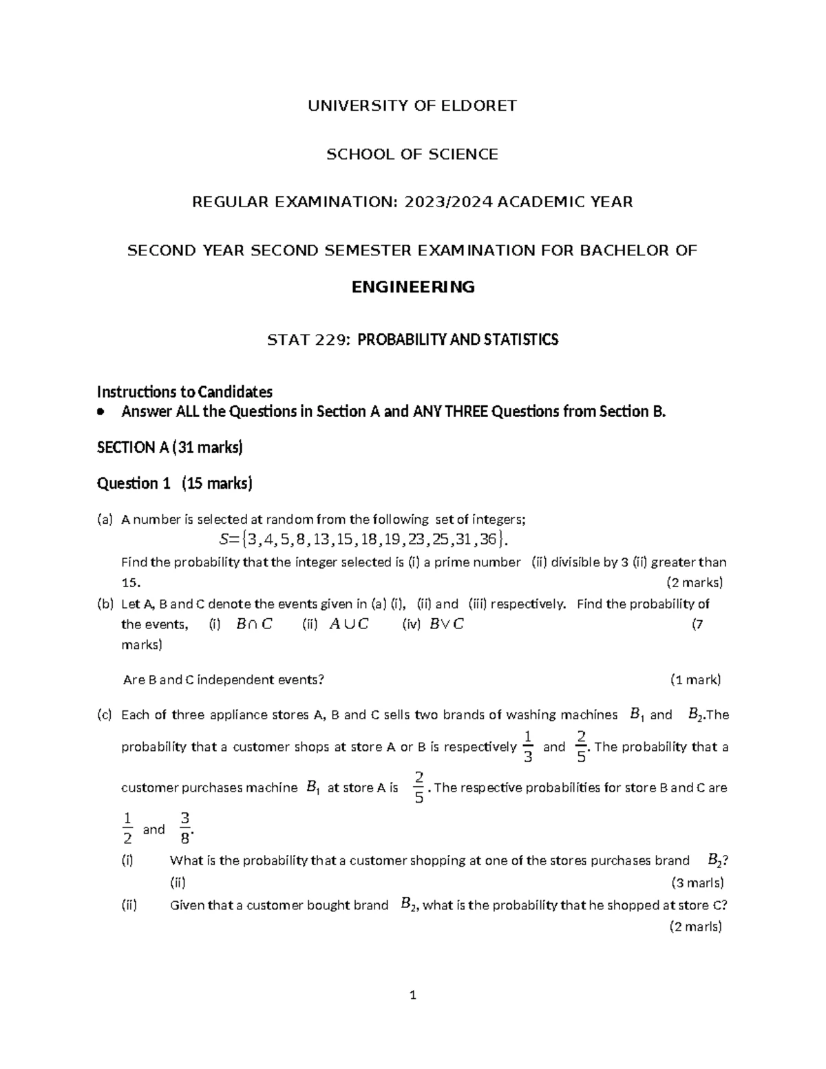 STAT 111 - Fundamentals of Probability & Statistics Exam Guide - Studocu