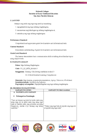 Detailed Lesson Plan Conditionals - A DETAILED LESSON PLAN IN ENGLISH 9 ...