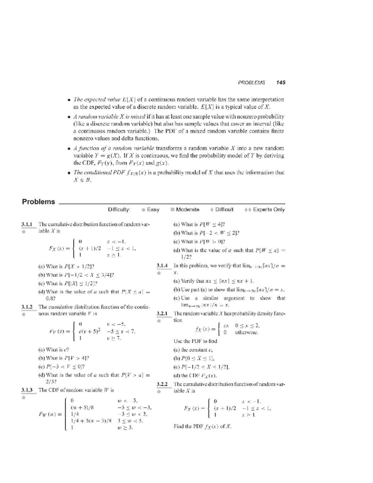 Title: Problems 3.1.1 to 3.9.9: Continuous Random Variables Analysis ...