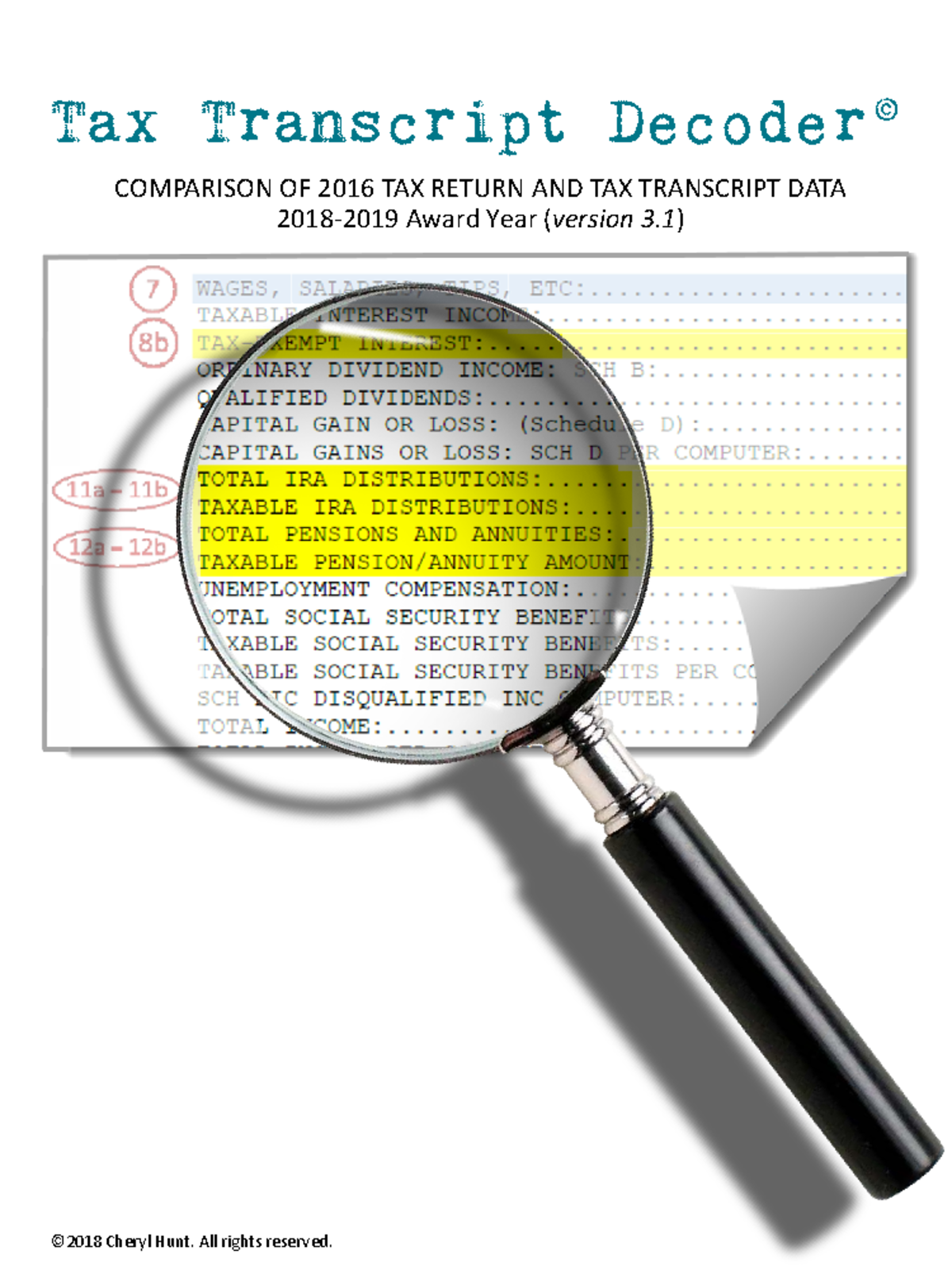 2018-2019 Tax Transcript Decoder - Tax Transcript Decoder© COMPARISON ...