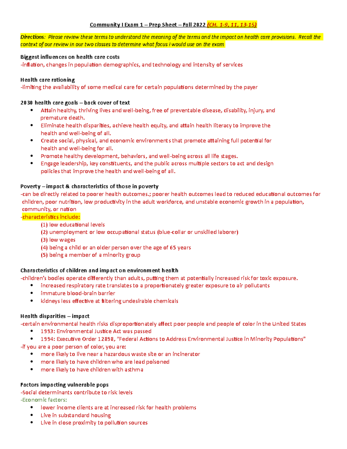 Community I Exam 1 - Study Guide (Fall 2022): Key Topics & Prep Guide ...