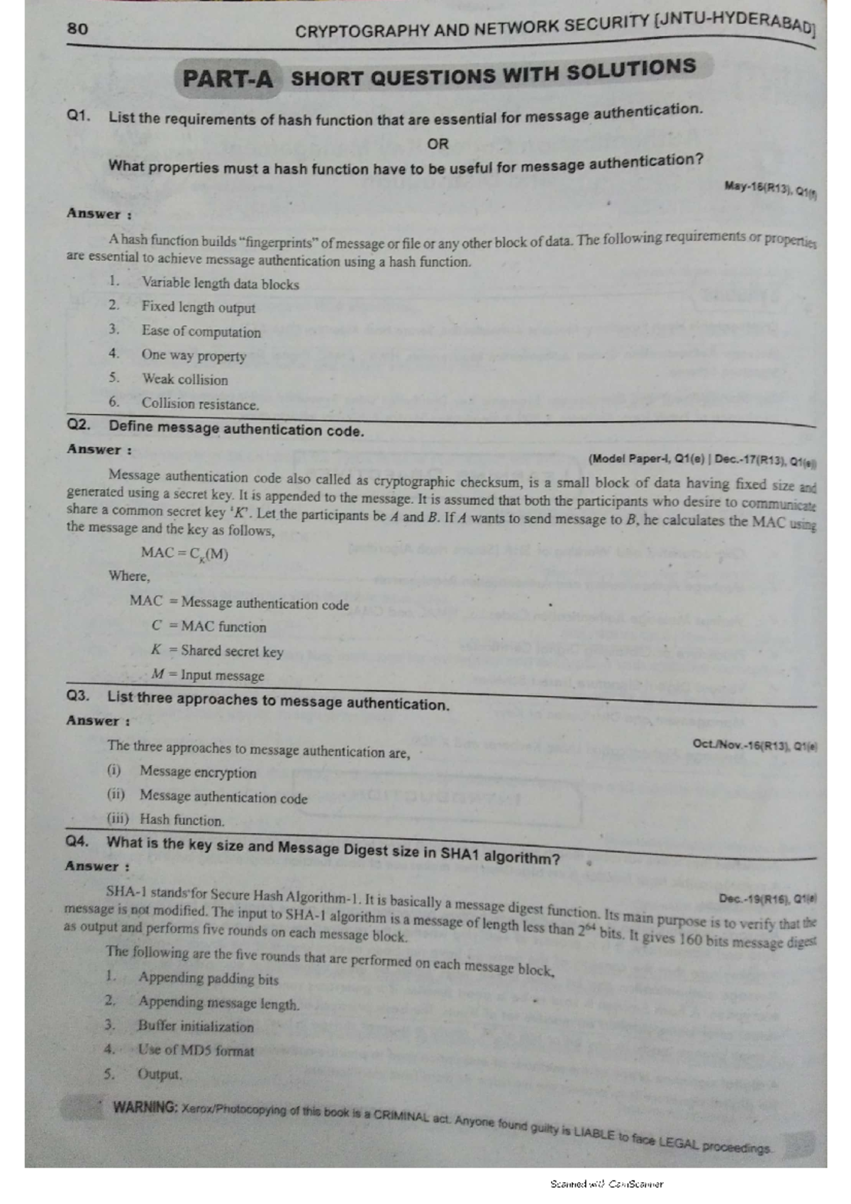 CNS unit 3 - CNS - 80 CRYPTOGRAPHY AND NETWORK SECURITY SHORT QUESTIONS ...