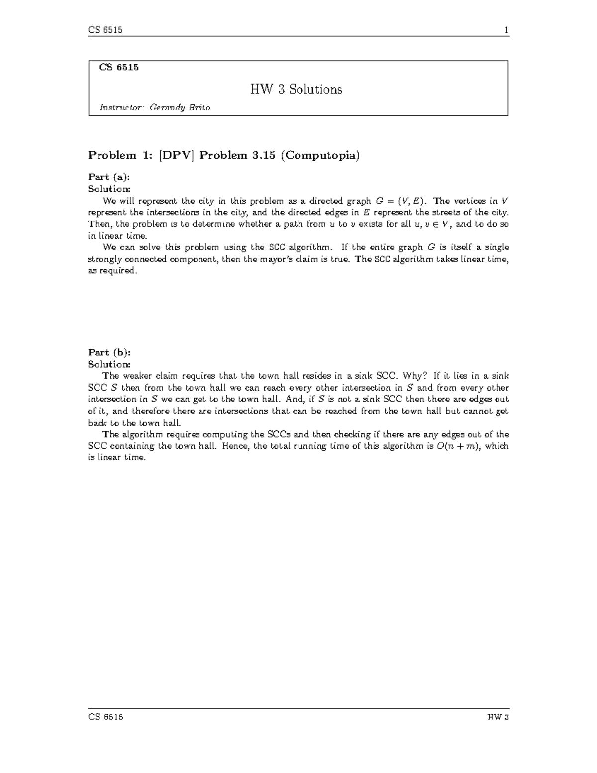 CS 6515 HW 3 Solutions and Detailed Explanations - Studocu