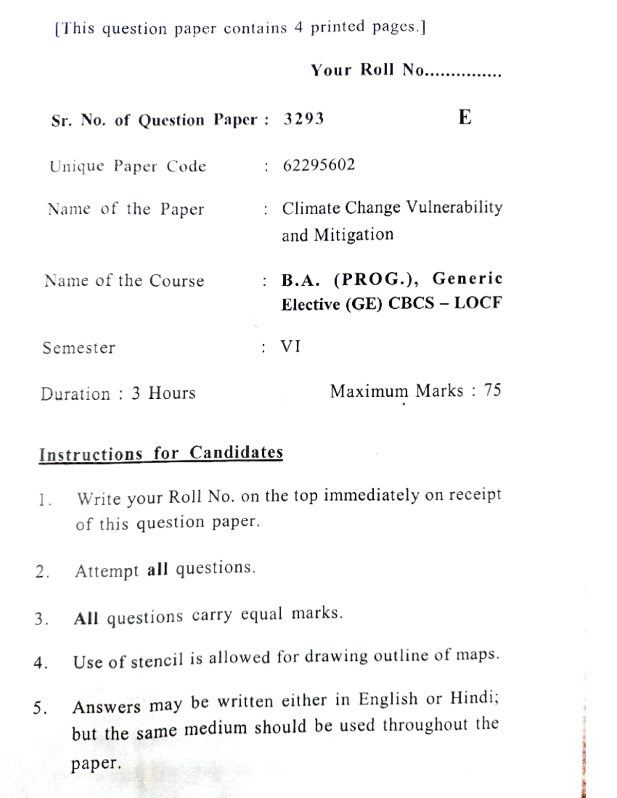 GE Geography PYQ for Climate Change Vulnerability & Mitigation Exam ...