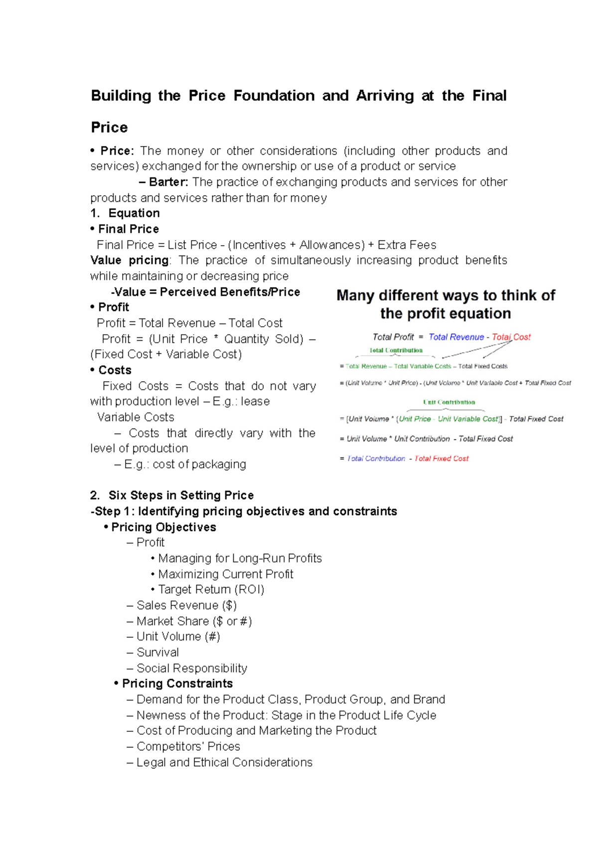 7 Building the Price Foundation and Arriving at the Final Price ...