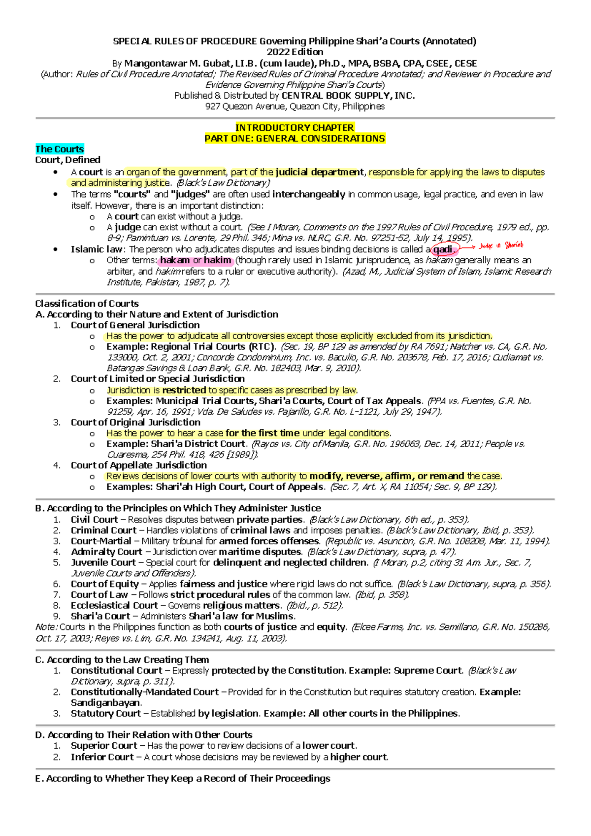 Annotated Special Rules of Procedure for Shari - Document Preview
