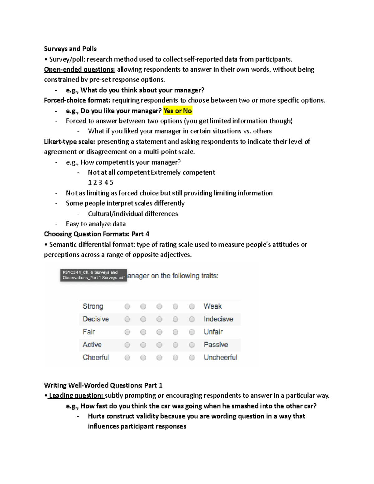 Research Method Notes 3: Surveys and Polls Analysis (Course 2) - Studocu