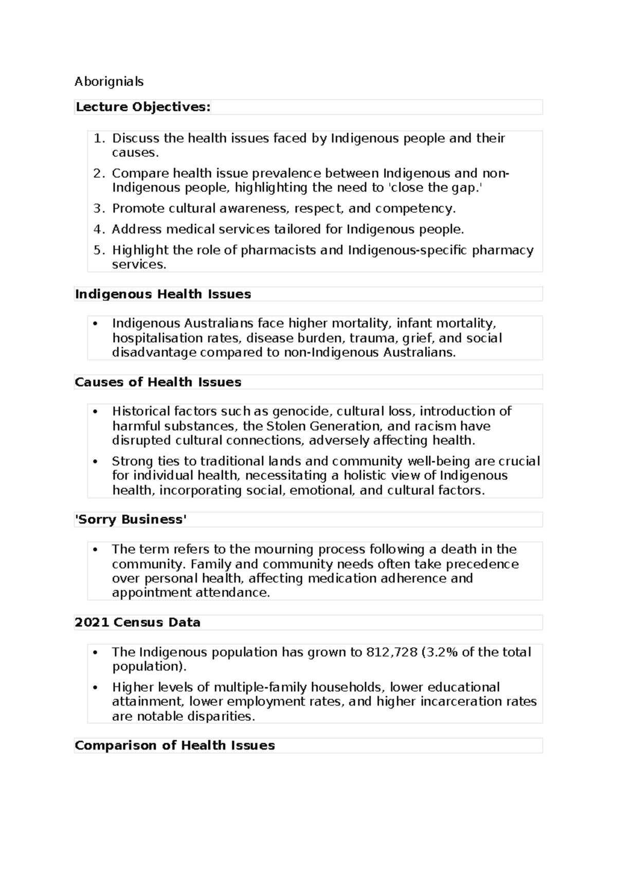 Indigenous Health Issues: Closing the Gap and Cultural Competency ...