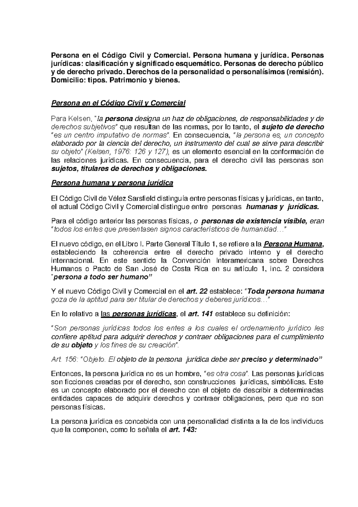 Persona según el CCyC: Clasificación y Derechos en el Código Civil ...