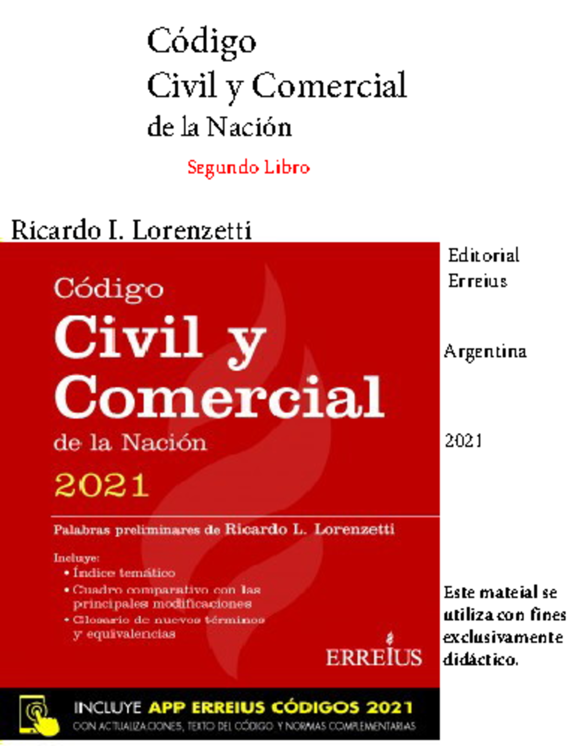 Segundo Libro: Código Civil y Comercial de la Nación - Familia - Studocu