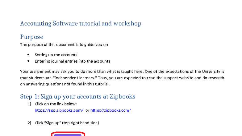 ACC 101: Accounting Software Tutorial & Workshop Guide - Studocu