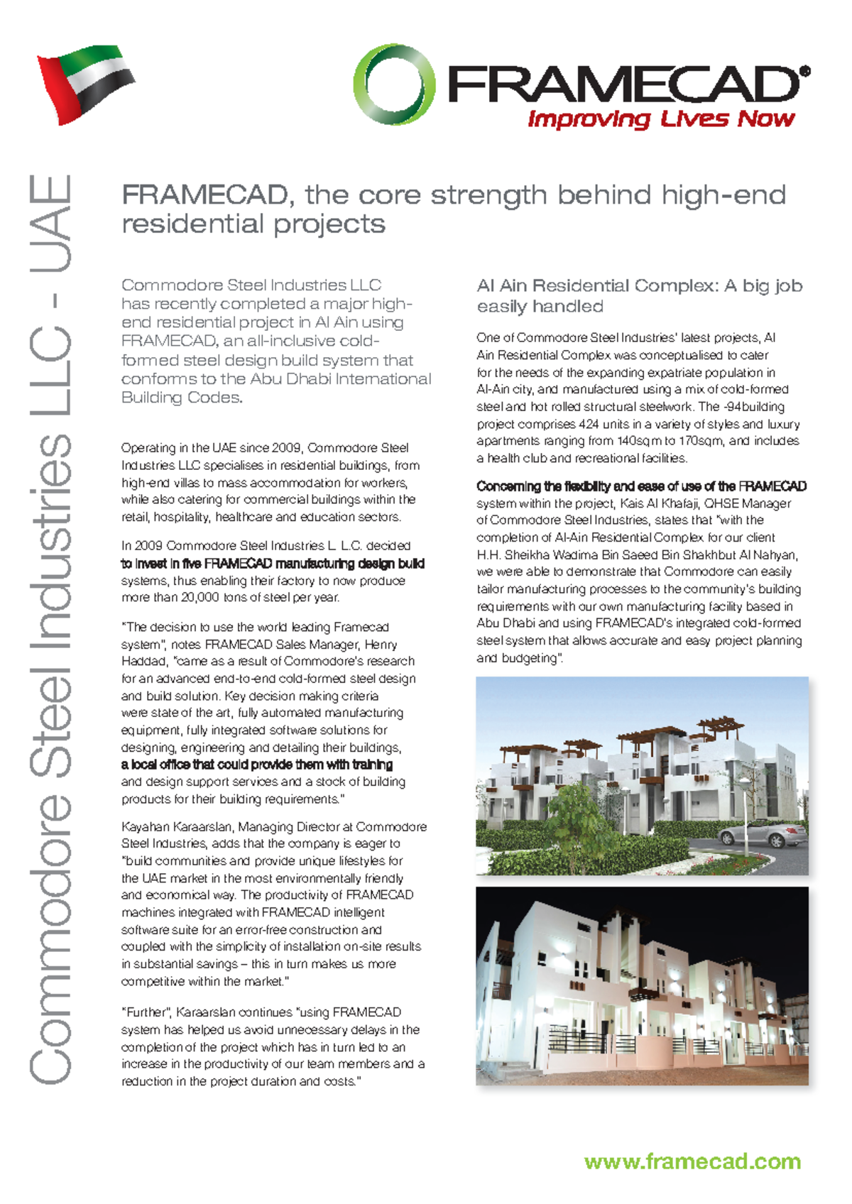 CS-COMMODORE - Residential Projects in Al Ain, UAE with FRAMECAD - Studocu