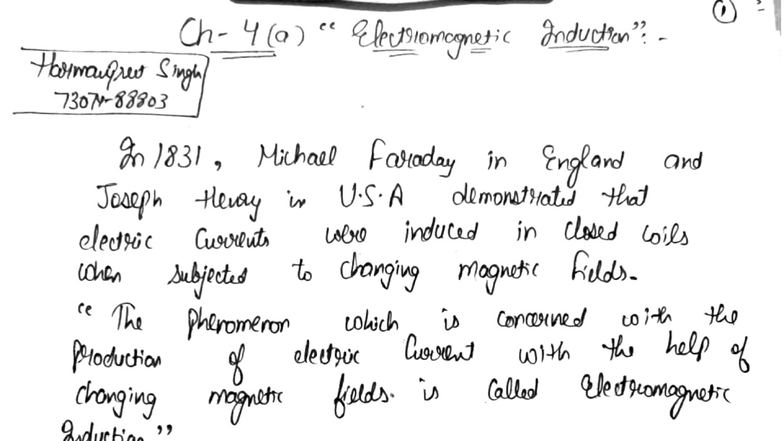 CH 4(a) Electromagnetic Induction (EMI) Notes - Studocu