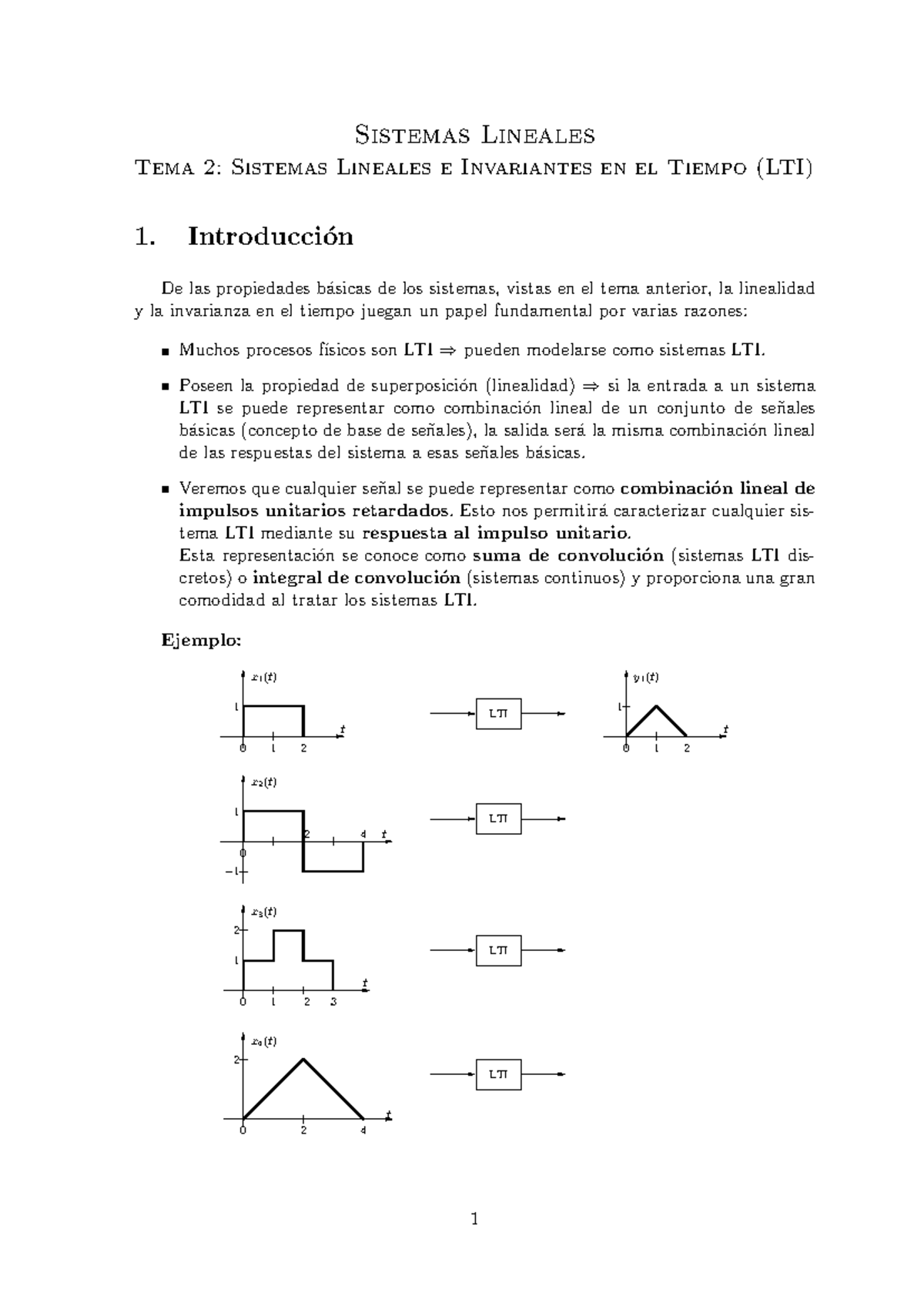 Tema 2: Sistemas Lineales e Invariantes en el Tiempo (LTI) - Señales y ...