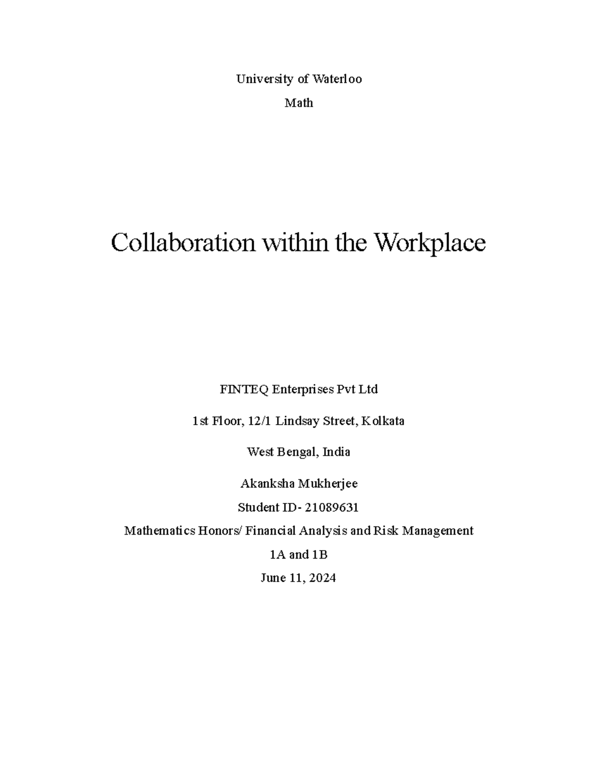 PD 11 Final Report Draft - University of Waterloo Math Collaboration ...