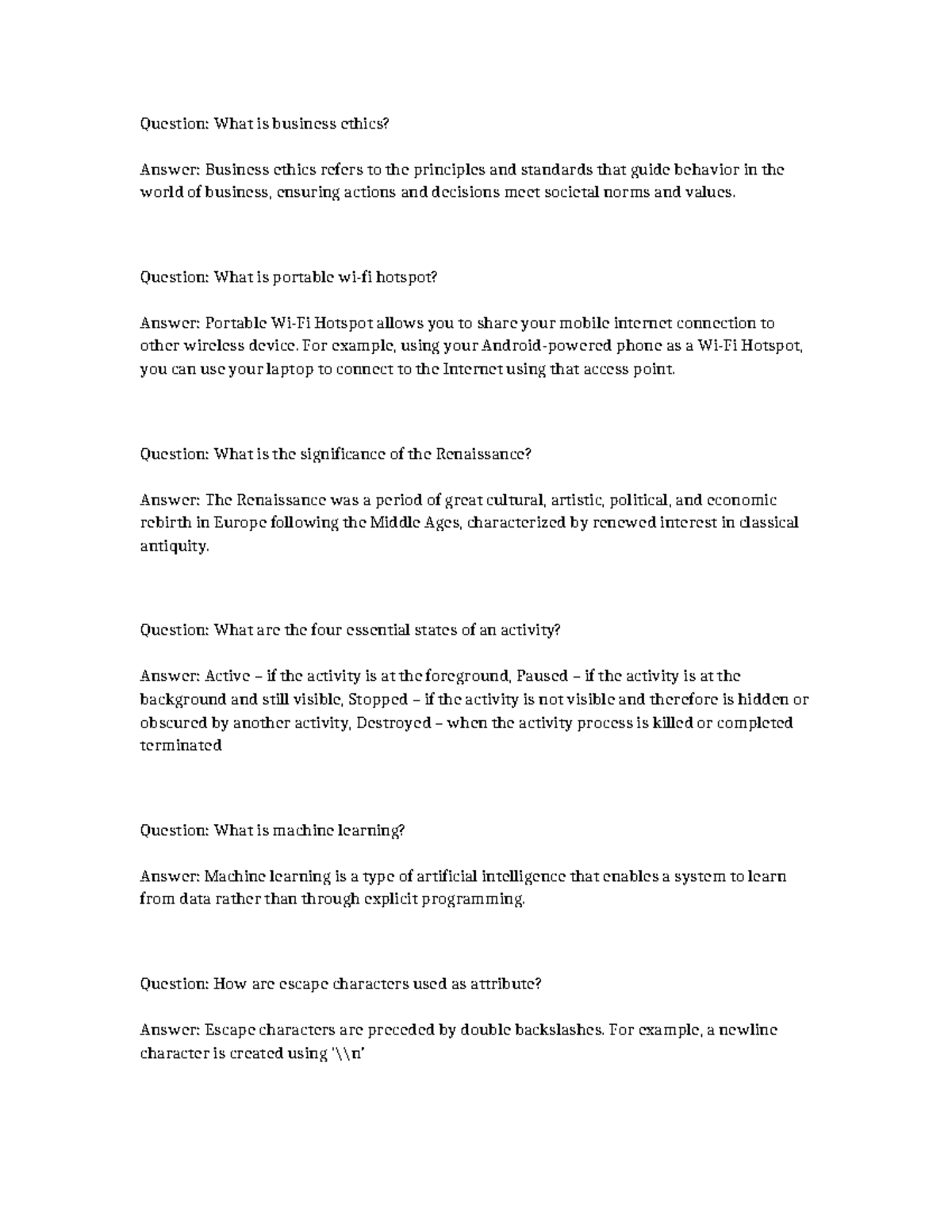 Business Ethics & Tech Overview: Key Concepts and Definitions - Studocu