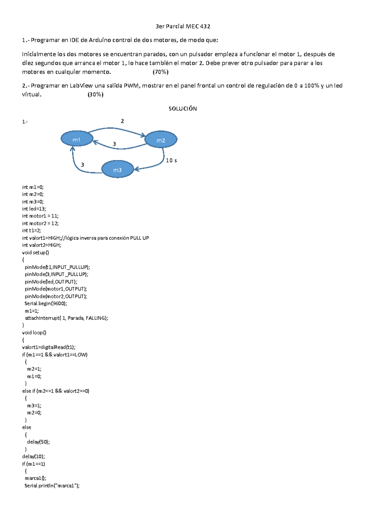 3er Parcial MEC 432: Control de Motores con Arduino y LabView - Document Preview