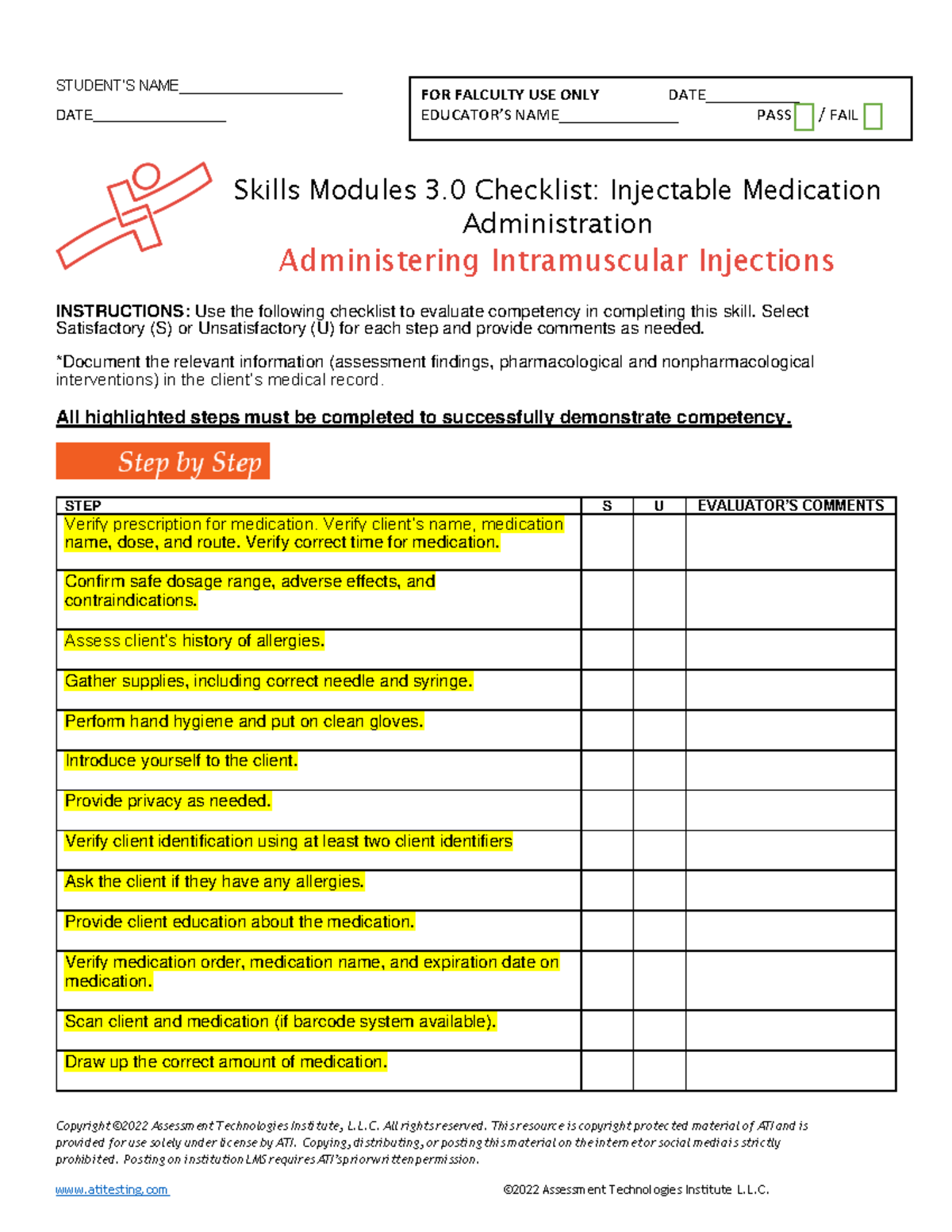 7 IM Injections - Copyright ©2022 Assessment Technologies Institute, L ...