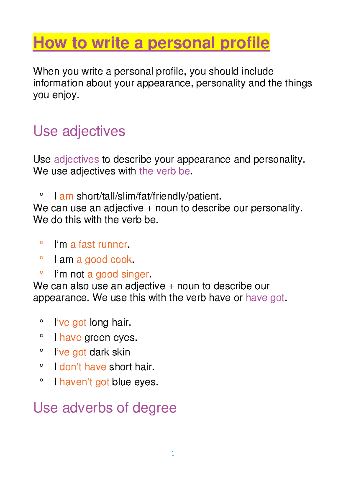 How to Write a Personal Profile: Tips and Guidelines for Success - Studocu