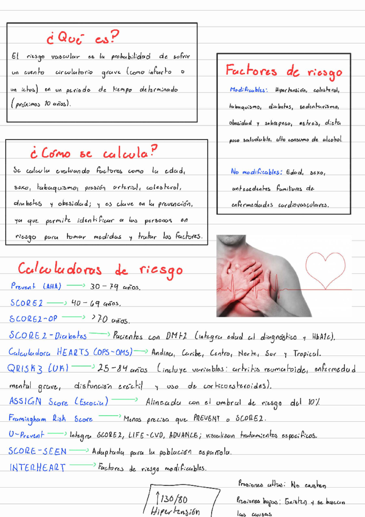 Riesgo Vascular: Factores y Cálculo de Riesgo Cardiovascular - Studocu