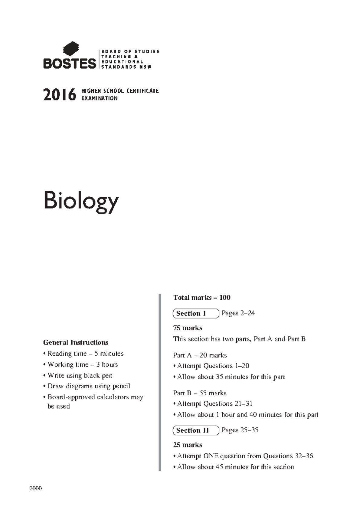 2016 HSC Biology Exam: Comprehensive Study Guide and Practice Questions ...