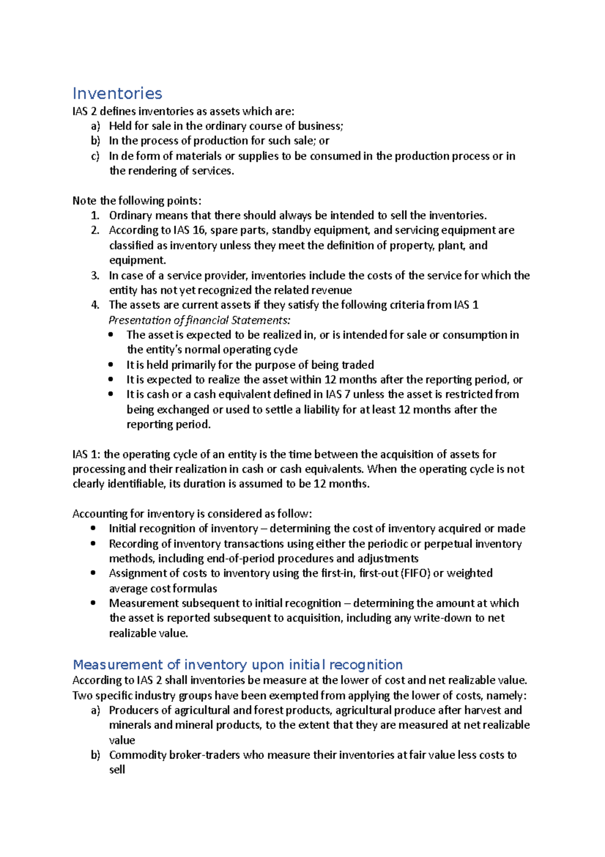 IAS 2 Inventory Overview: Key Concepts and Accounting Methods - Studeersnel