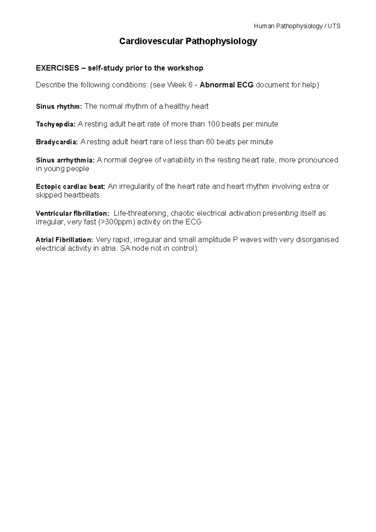 Week 6 - Cardiovascular Pathophysiology Case Study Worksheet - Studocu