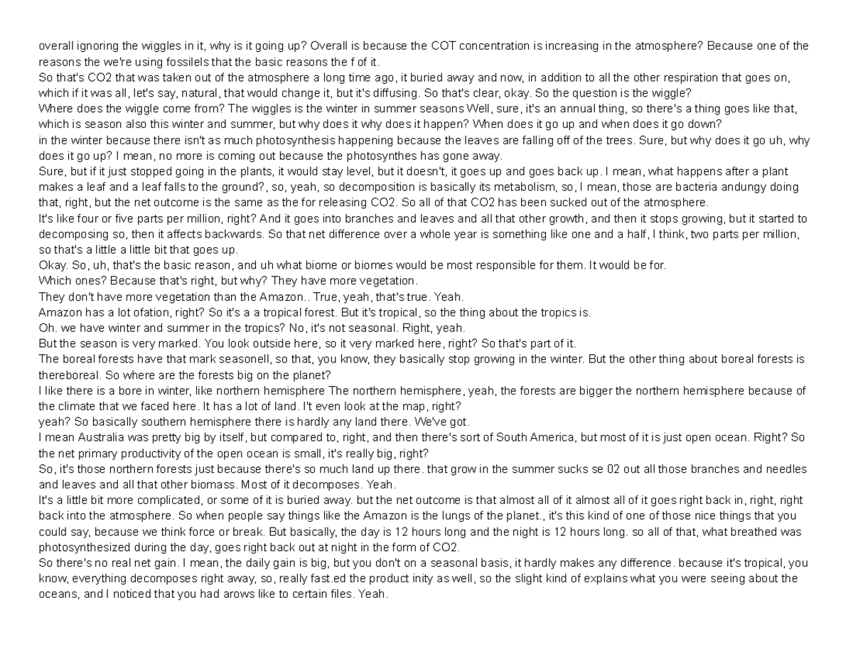 Office Hour Transcript - Midterm Prep for BIO 101 - Studocu