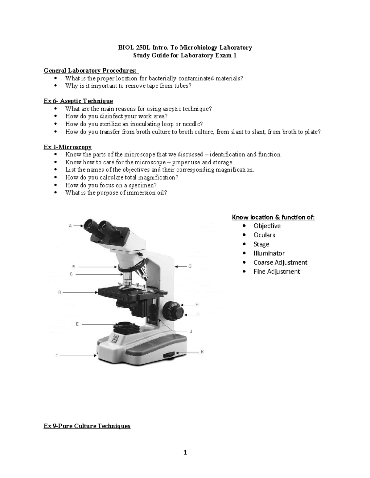 BIOL 250L Final Exam Study Guide for Microbiology Lab Techniques - Studocu
