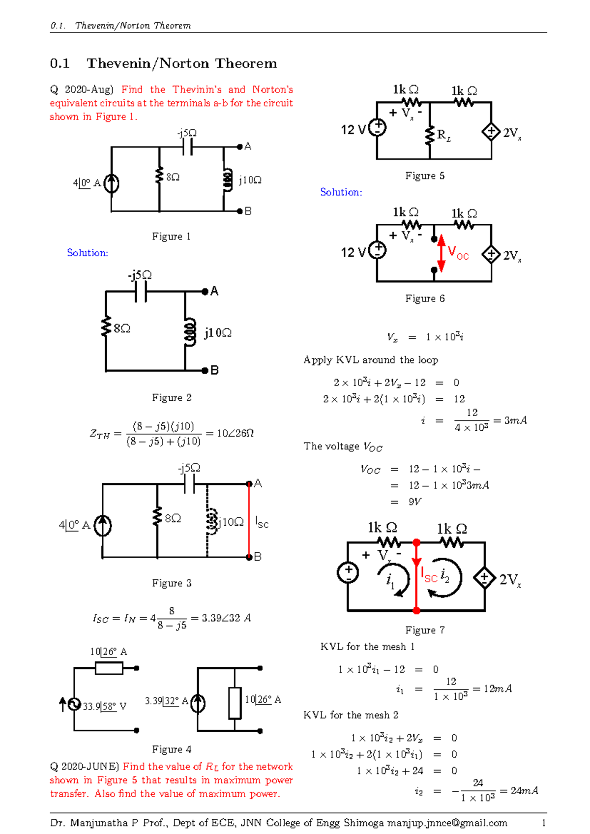 Thevenin Theorem Practice Questions (ECE 0.1) - Studocu