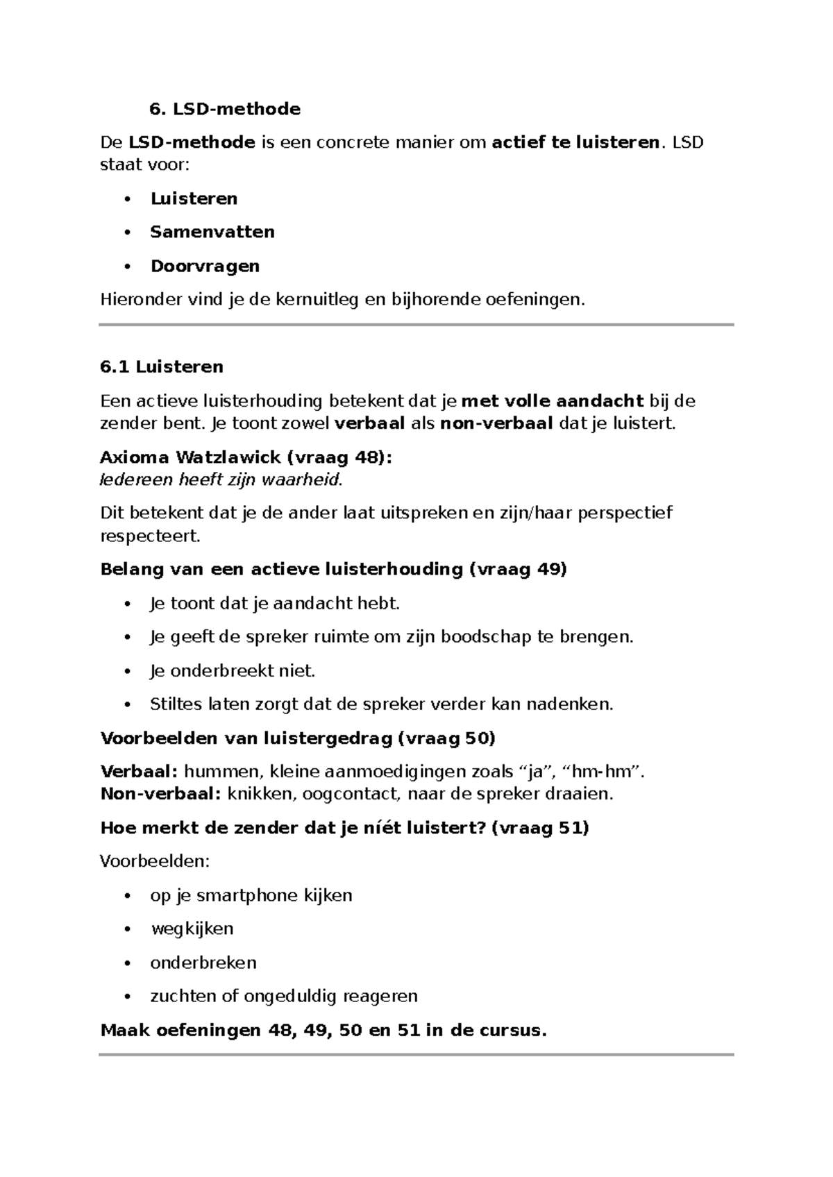 H3 Deel Samenvatten 1 - LSD Methode: Actief Luisteren en Oefeningen ...