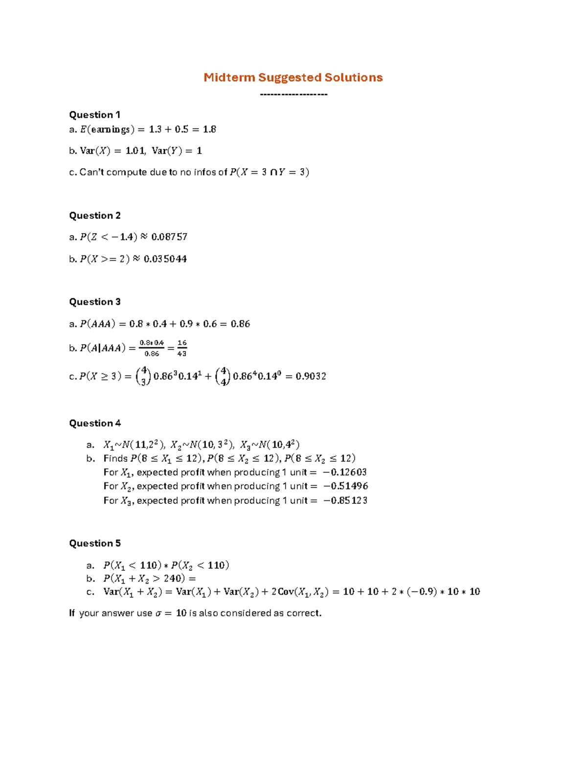 Midterm Solutions for Course Code: ECE 101 - Studocu