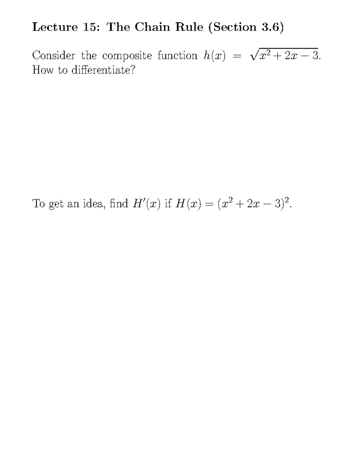 Lecture Notes on The Chain Rule (Calculus) - Course Code L15 - Studocu