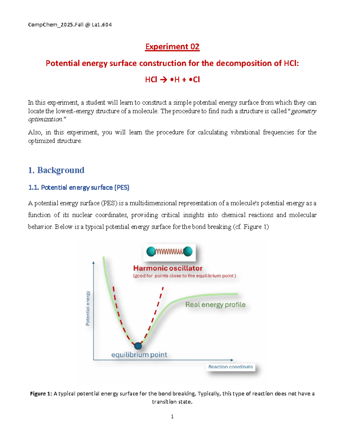 CompChem_2025.Fall La1.604 Exp 02: Constructing PES for HCl ...