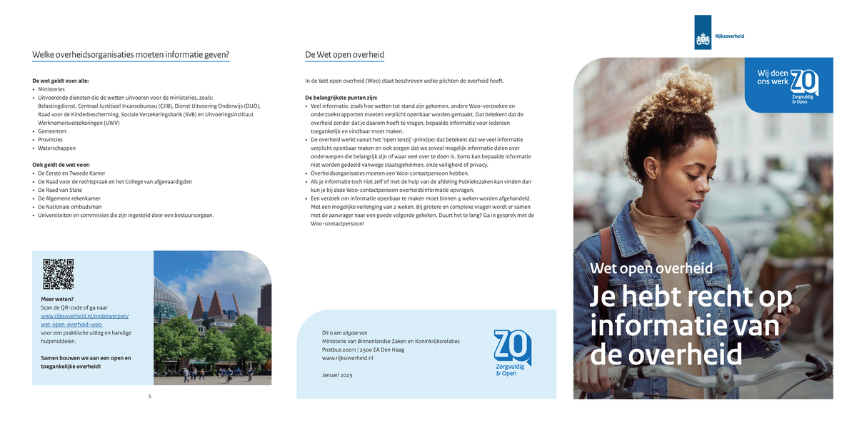 Woo Publieksbrochure: Recht op Informatie van de Overheid - Studeersnel