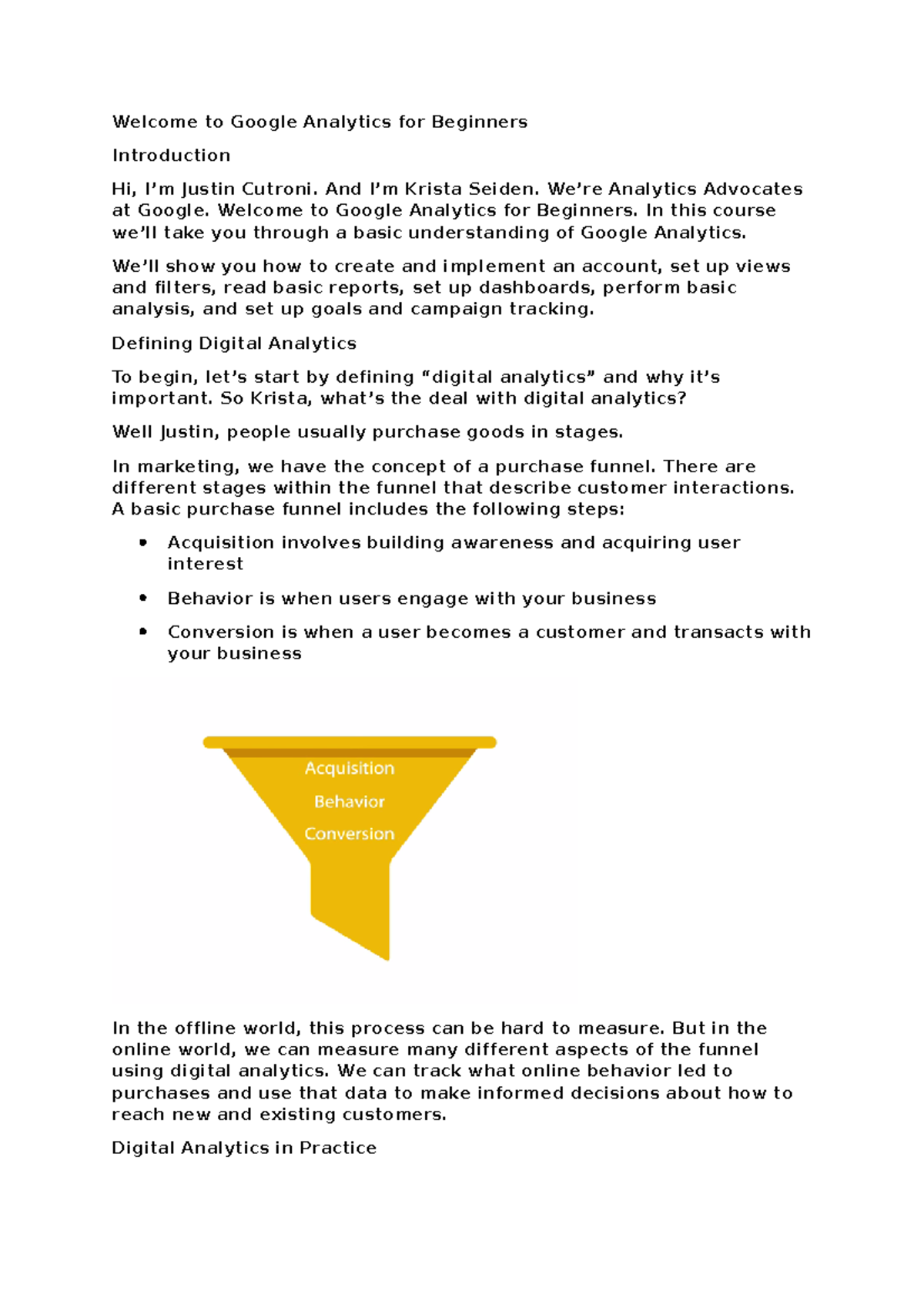 Google analytics - And I’m Krista Seiden. We’re Analytics Advocates at ...