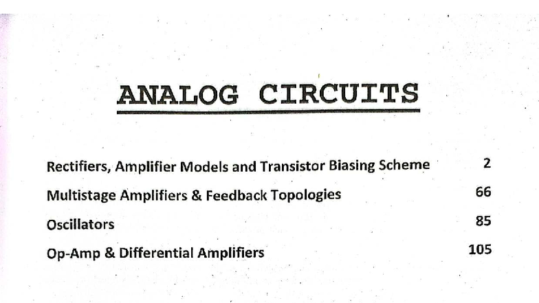 Analog Circuits (EC-202) - Chapterwise Model Q&A for 4th Sem - Studocu