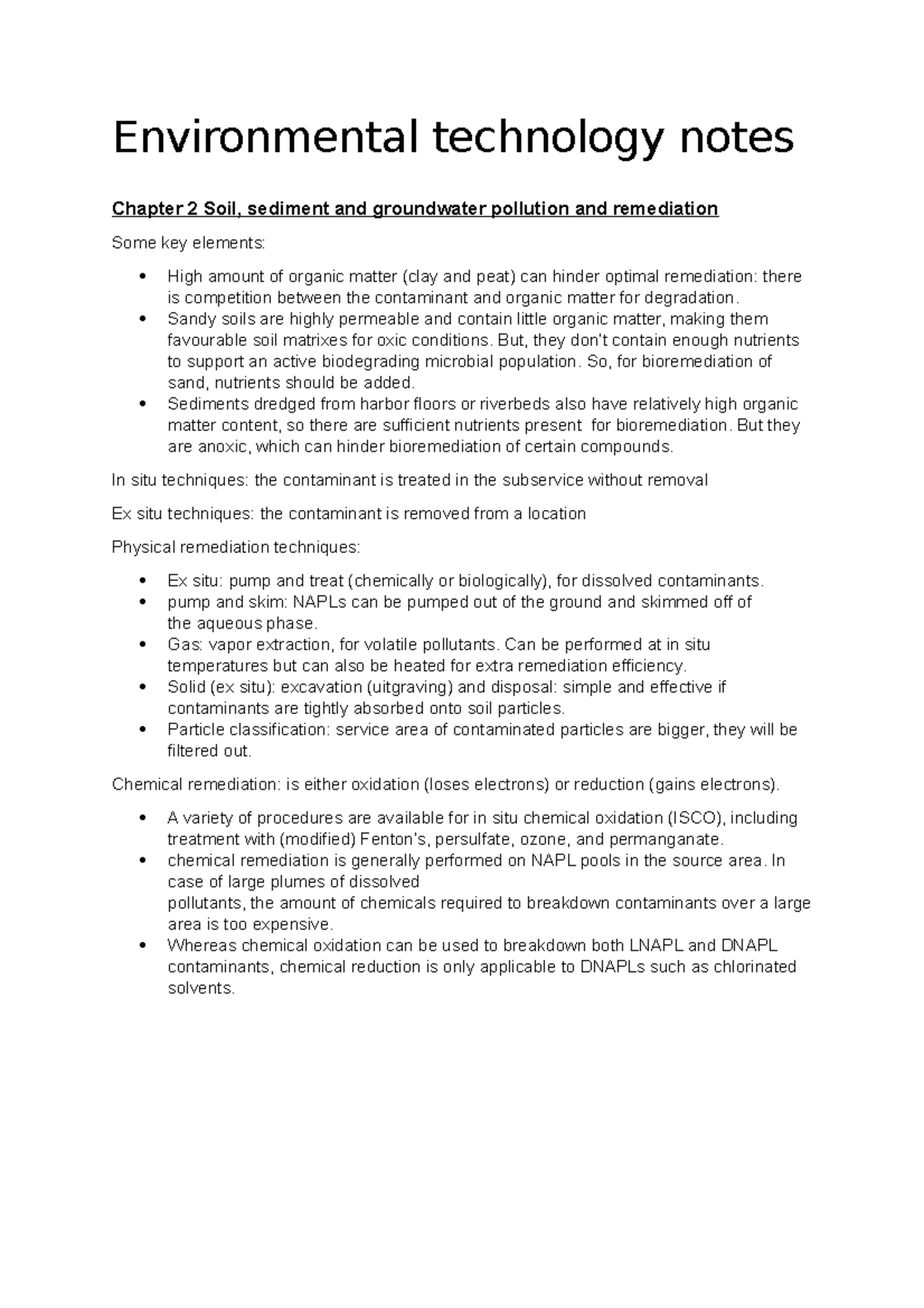 Environmental Technology Notes: Chapter 2 - Soil and Groundwater ...