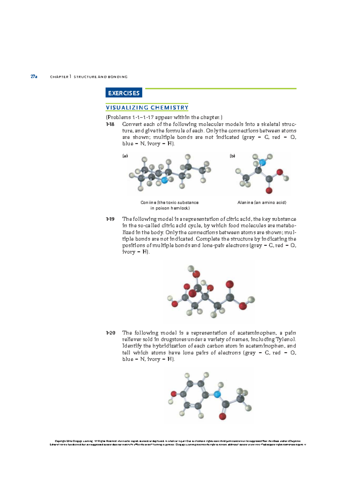 27a Chapter 1 Structure and Bonding Exercises: Visualizing Chemistry ...