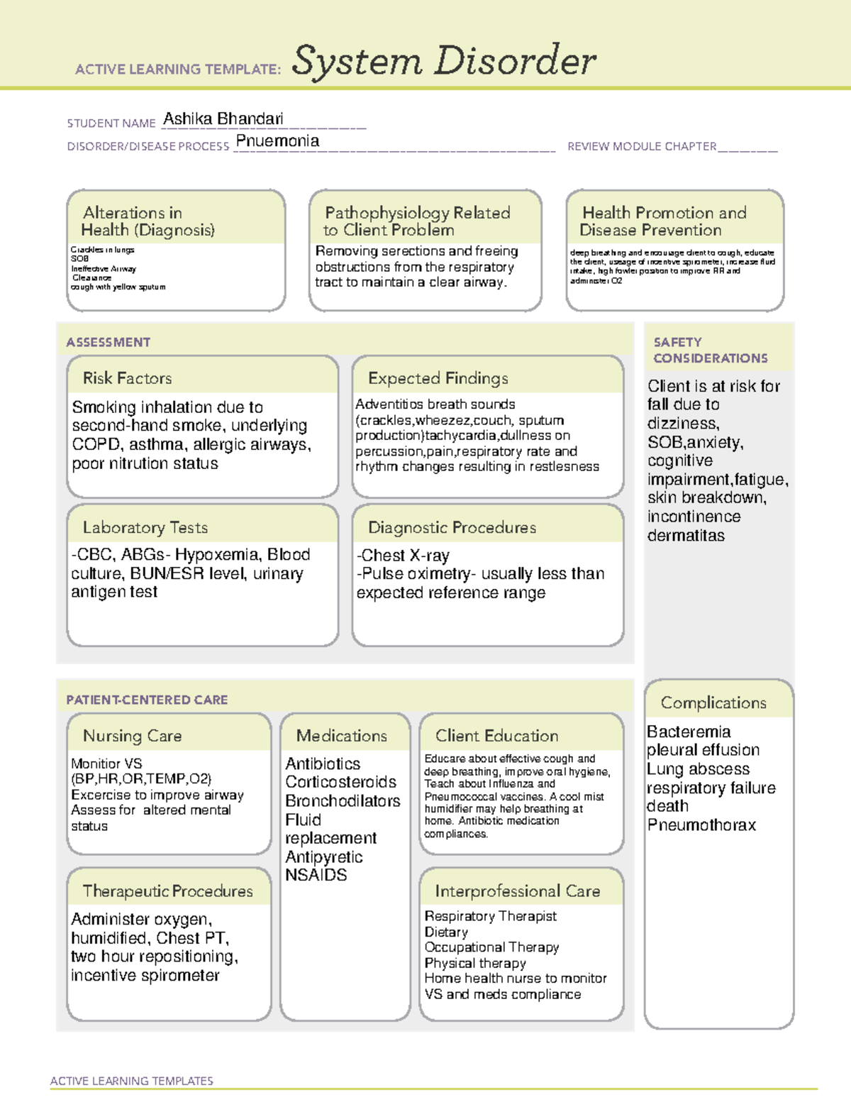 System Disorder assignment - ACTIVE LEARNING TEMPLATES System Disorder ...