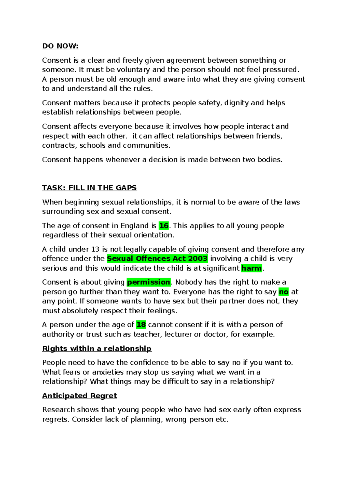 Consent: Understanding Rights and Responsibilities in Relationships ...