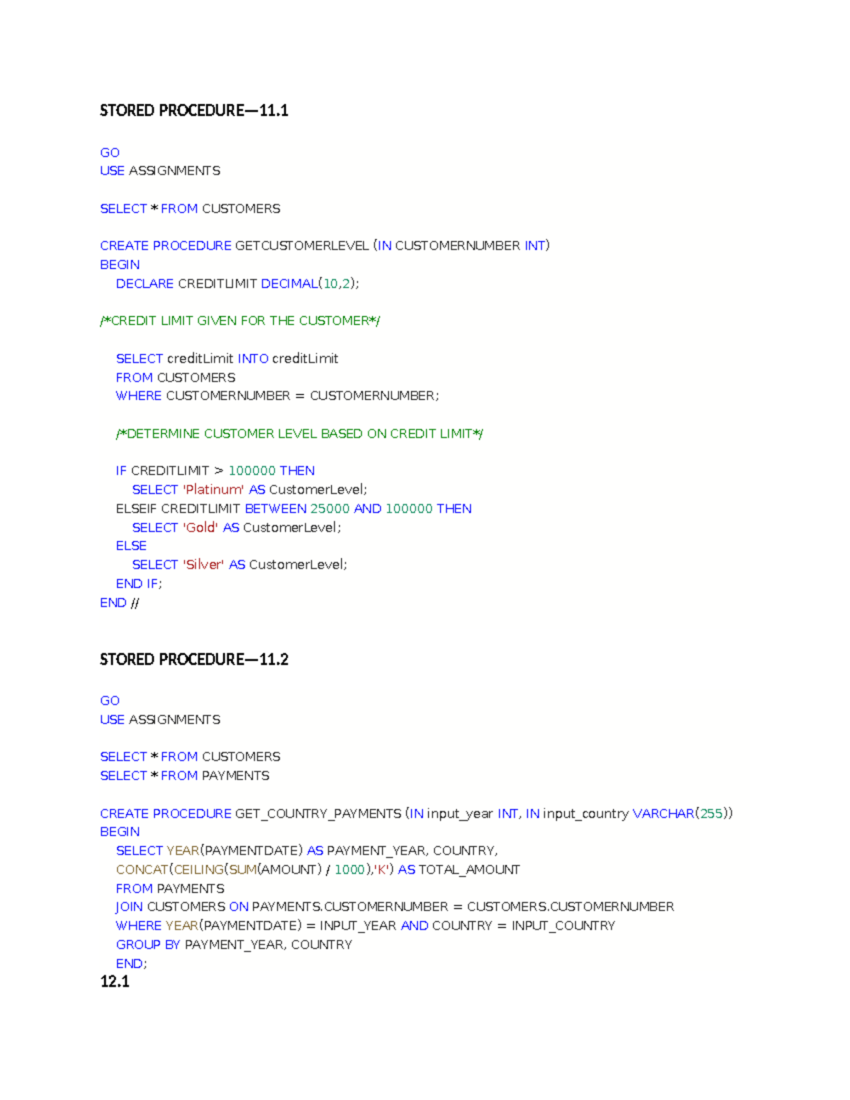 SQL Procedures and Triggers Study Notes - ASSIGNMENTS - Studocu