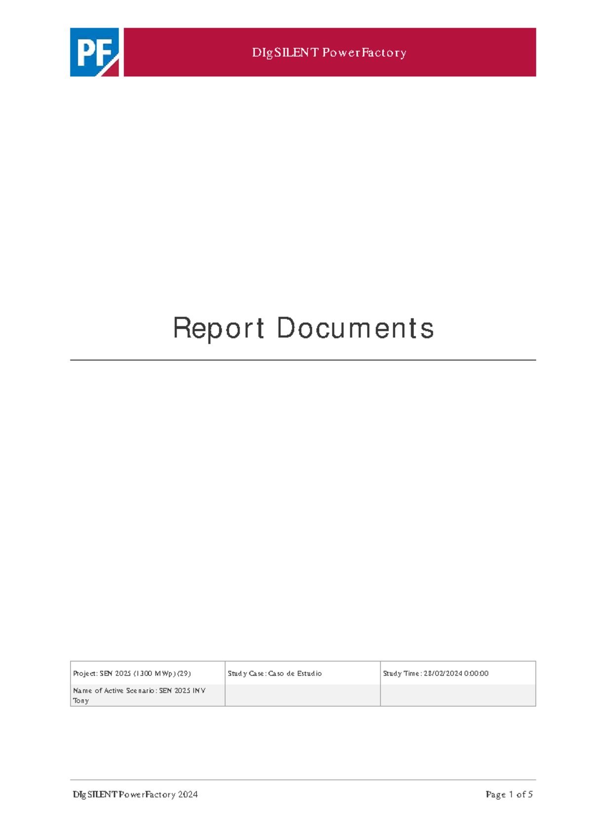 DIgSILENT PowerFactory Report: SEN 2025 Study Case Summary - Studocu