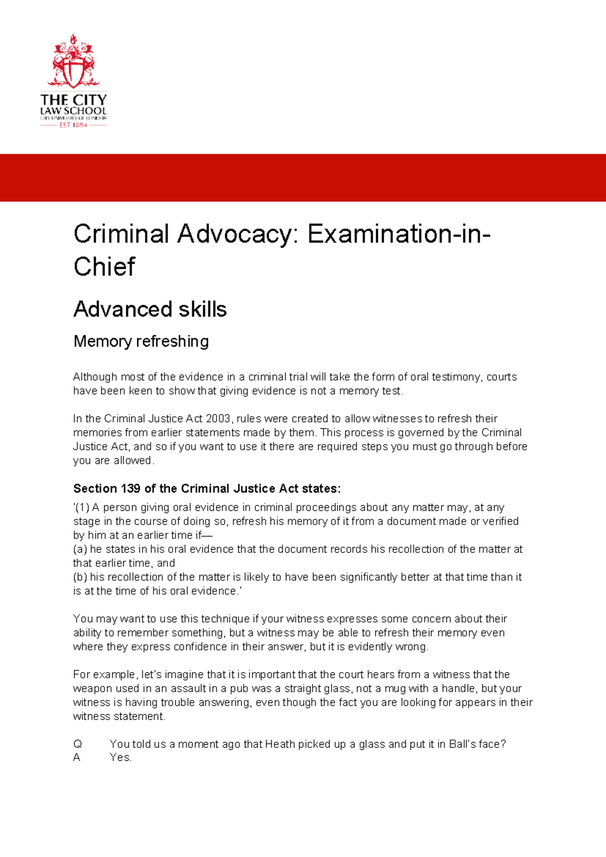 4. Transcript - XIC advanced skills - memory refreshing - Criminal ...