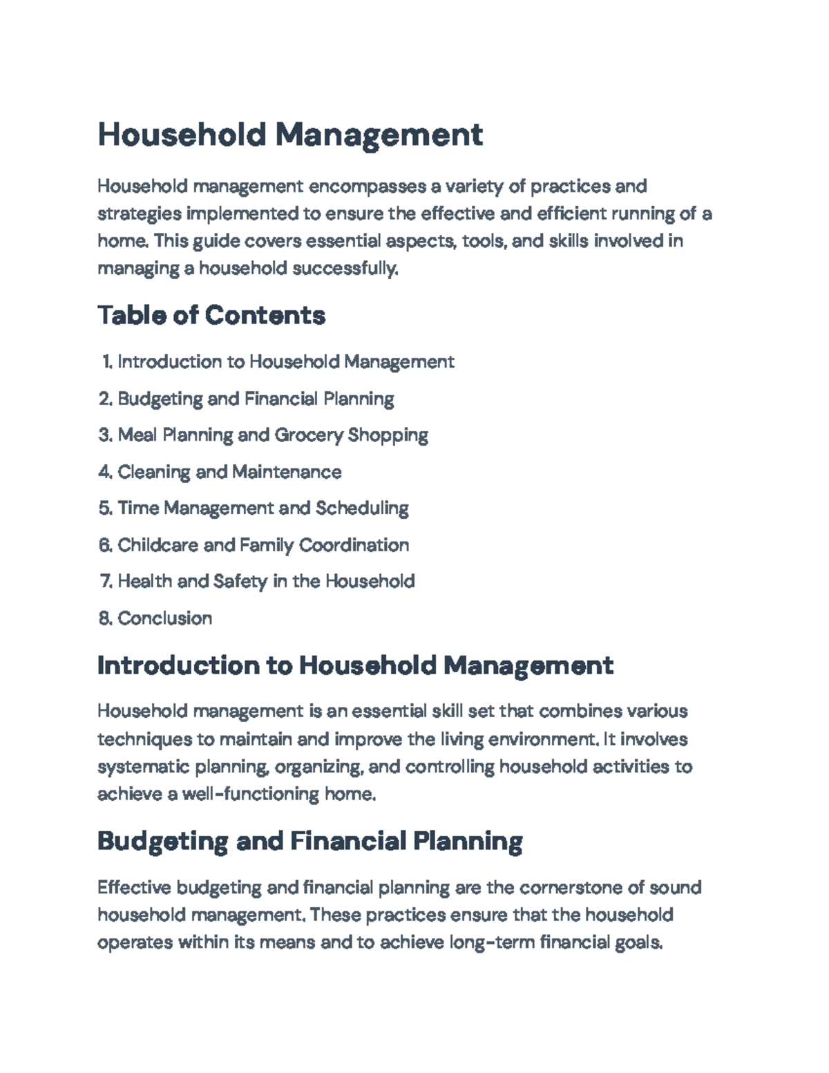 Household Management Guide: Strategies for Efficient Home Running ...