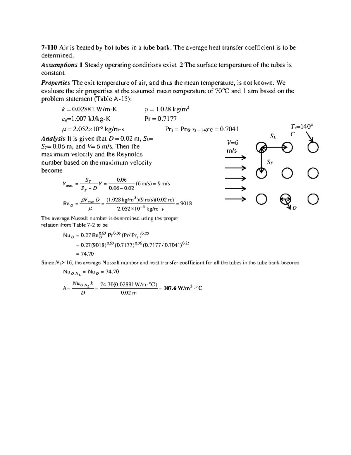 Heat Transfer Analysis in Tube Banks - HW#4 Solution - Studocu